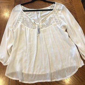 Forever 21 flowy white blouse